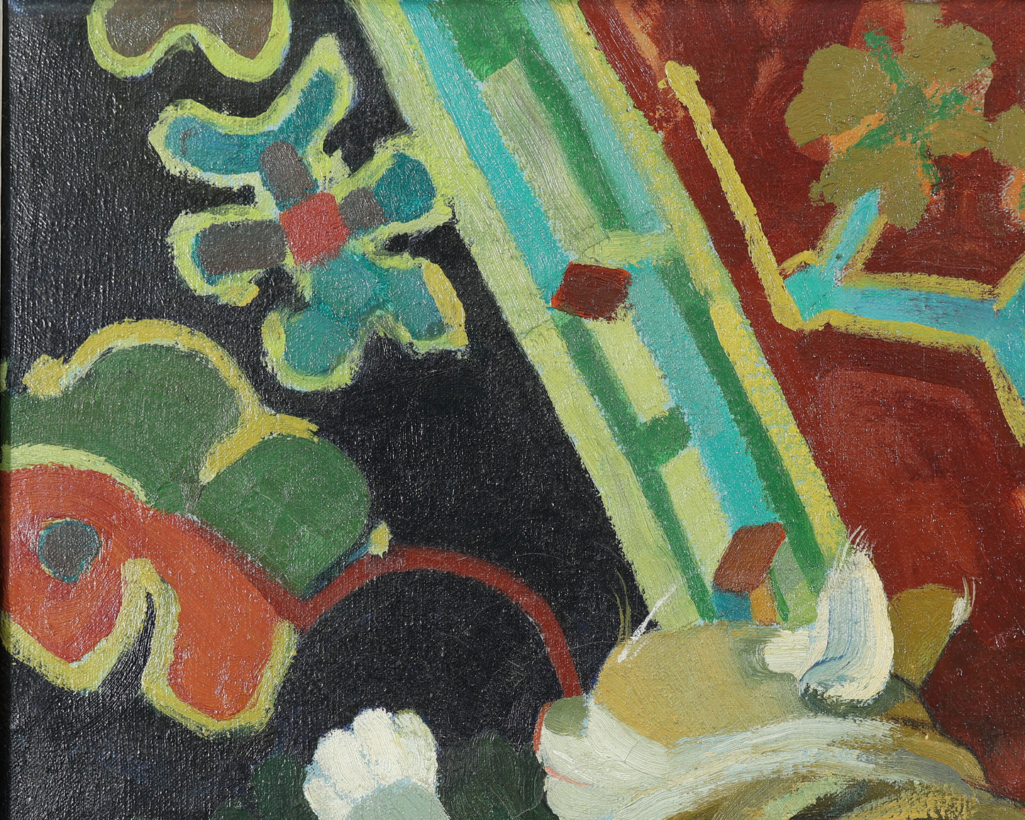 Alan Alexander - Ginger Cat on Patterned Rug