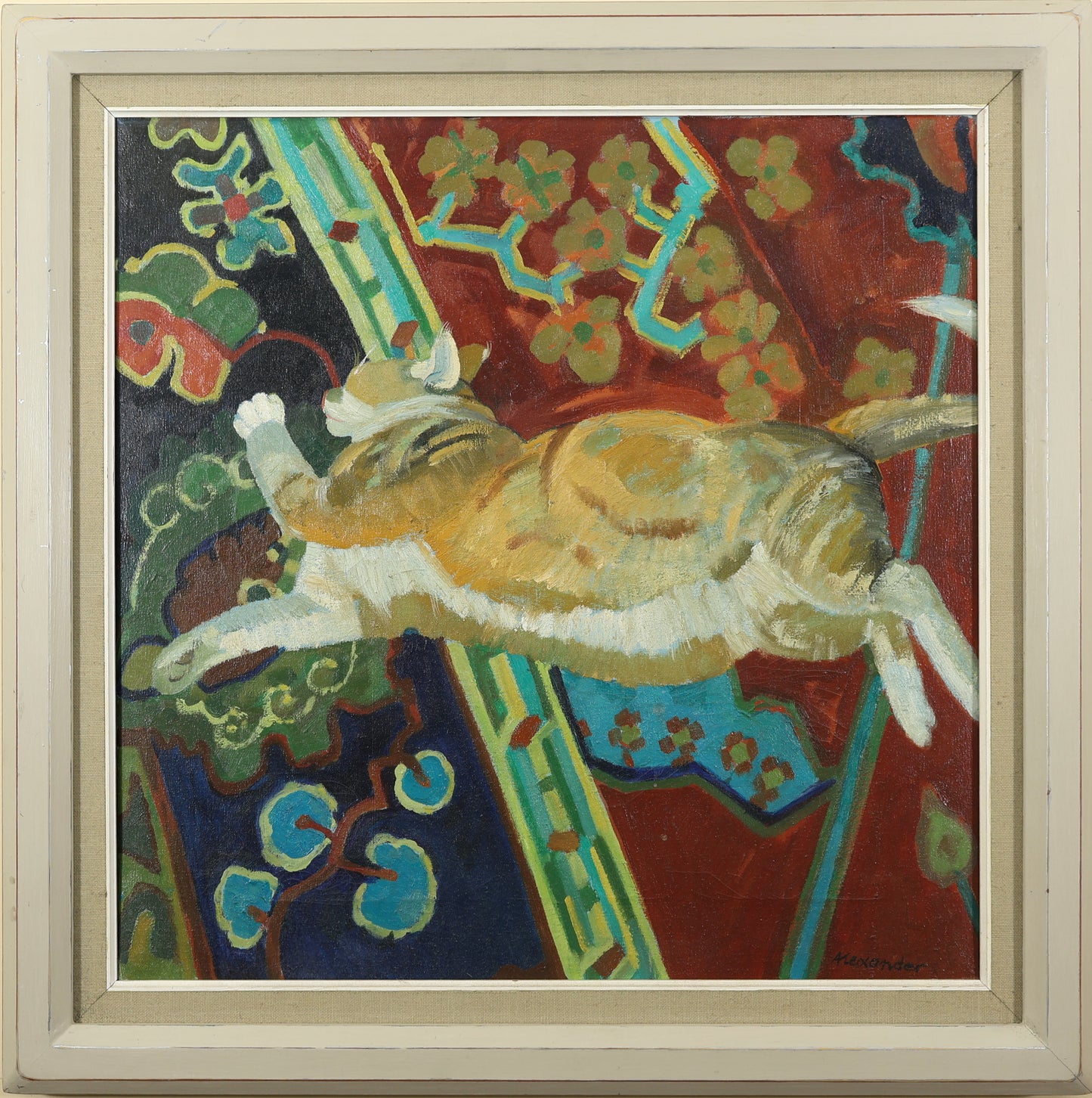 Alan Alexander - Ginger Cat on Patterned Rug