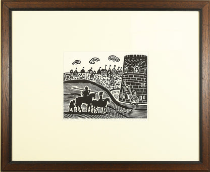 Edward Bawden - The Lord of the tower looked out and saw a damsel, a dwarf and a knight armed at all points