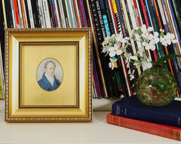 Early 19th Century Portrait Miniature of a Gentleman in Blue Coat