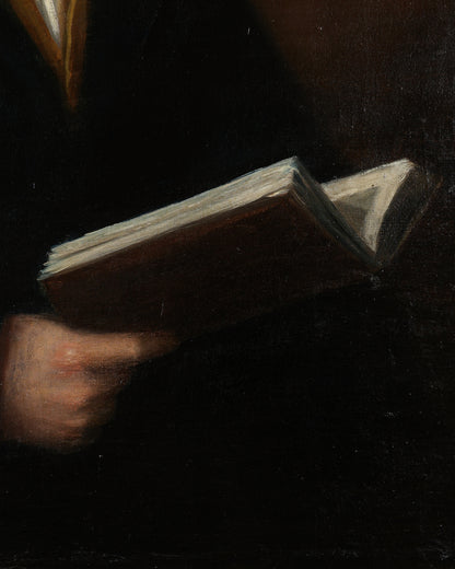 British School Portrait of a Young Gentleman with Book