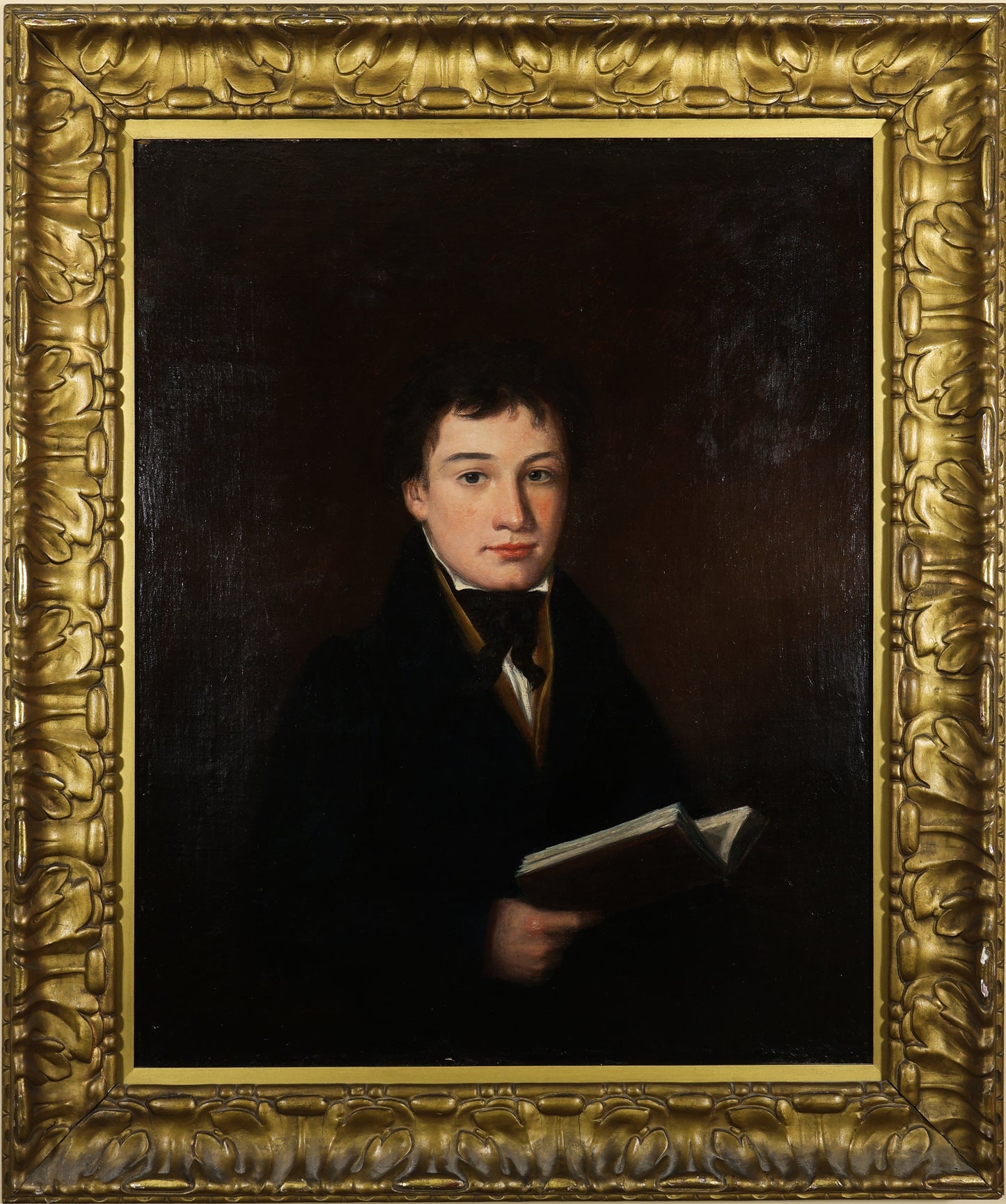 British School Portrait of a Young Gentleman with Book