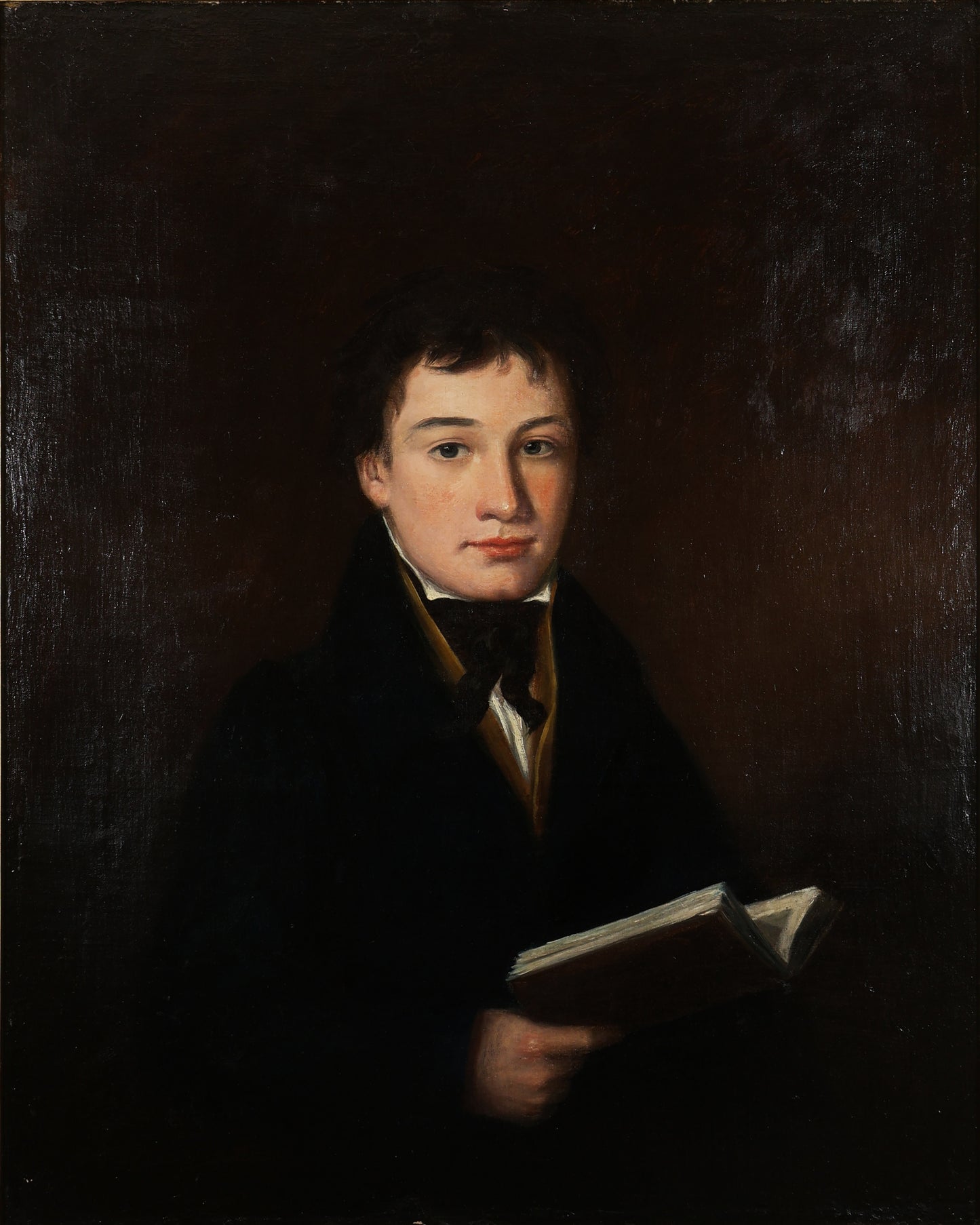 British School Portrait of a Young Gentleman with Book