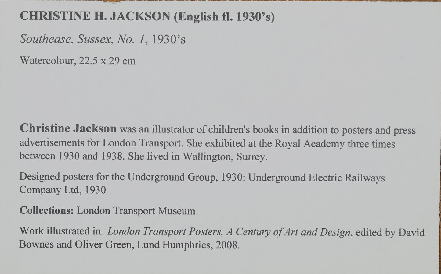 Christine H. Jackson - Southease Sussex