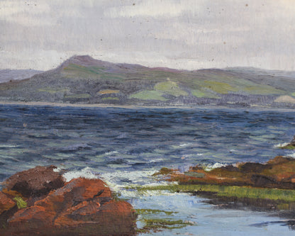 Scottish Coastal Cliff with Children Playing