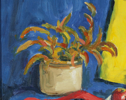 Ronald A. H. Craig – Still Life with Plant & Yellow Cloth