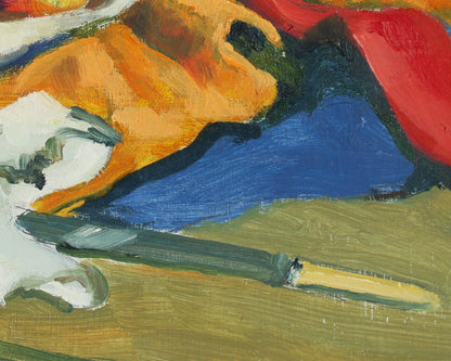 Ronald A. H. Craig – Still Life with Plant & Yellow Cloth