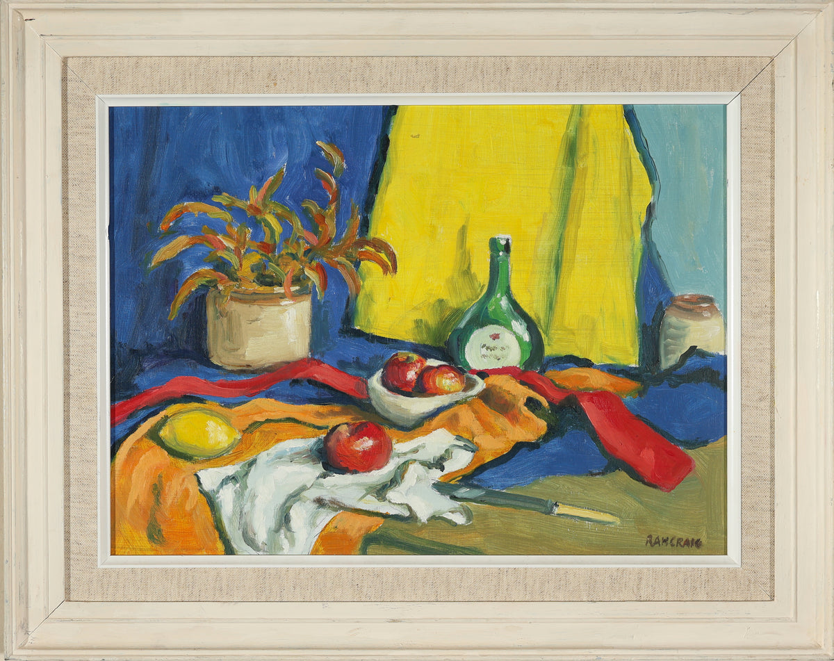 Ronald A. H. Craig – Still Life with Plant & Yellow Cloth