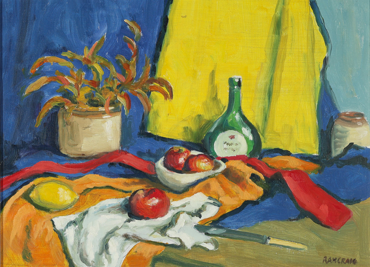 Ronald A. H. Craig – Still Life with Plant & Yellow Cloth