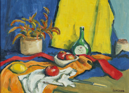 Ronald A. H. Craig – Still Life with Plant & Yellow Cloth