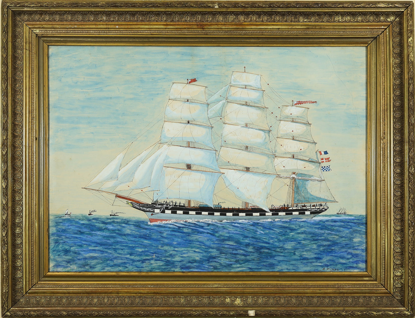 A. Frall – Harvest Home Clipper Ship at Sea