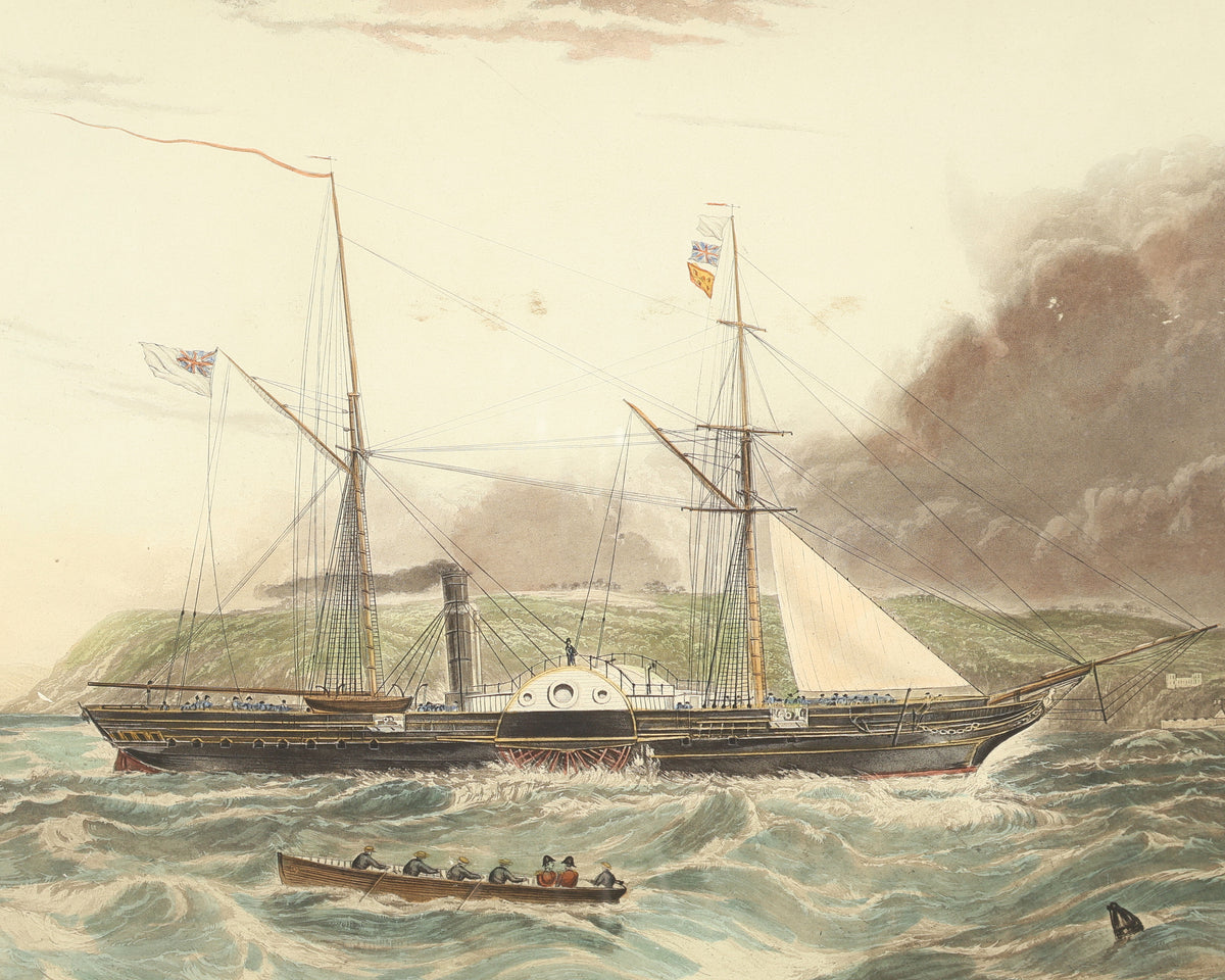 After William Adolphus Knell – HMS Geyser off Mount Edgcumbe