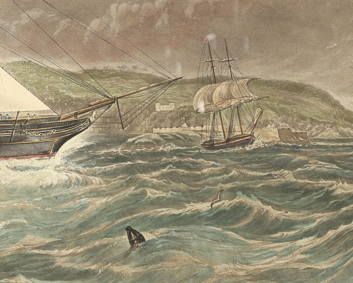 After William Adolphus Knell – HMS Geyser off Mount Edgcumbe