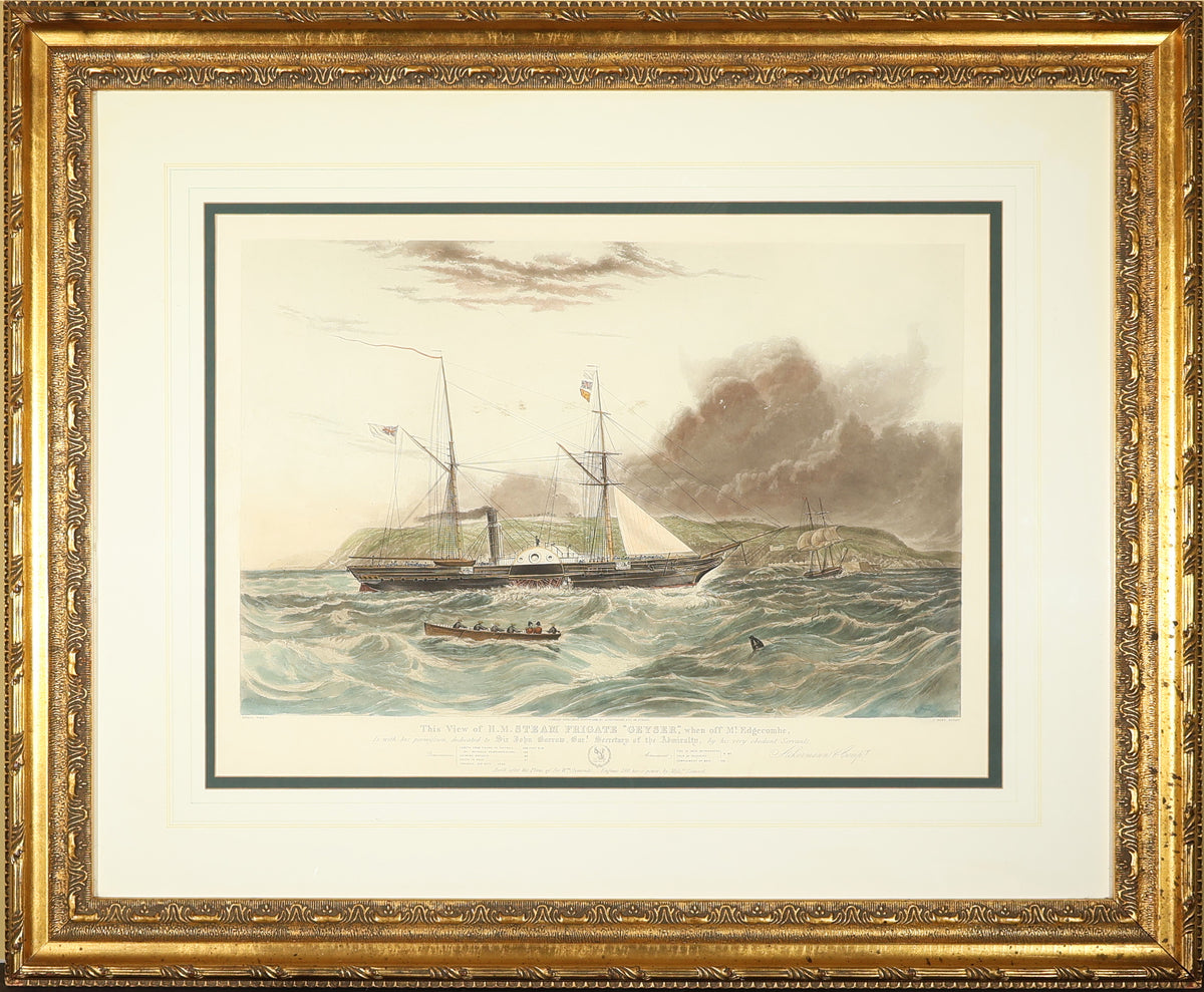 After William Adolphus Knell – HMS Geyser off Mount Edgcumbe