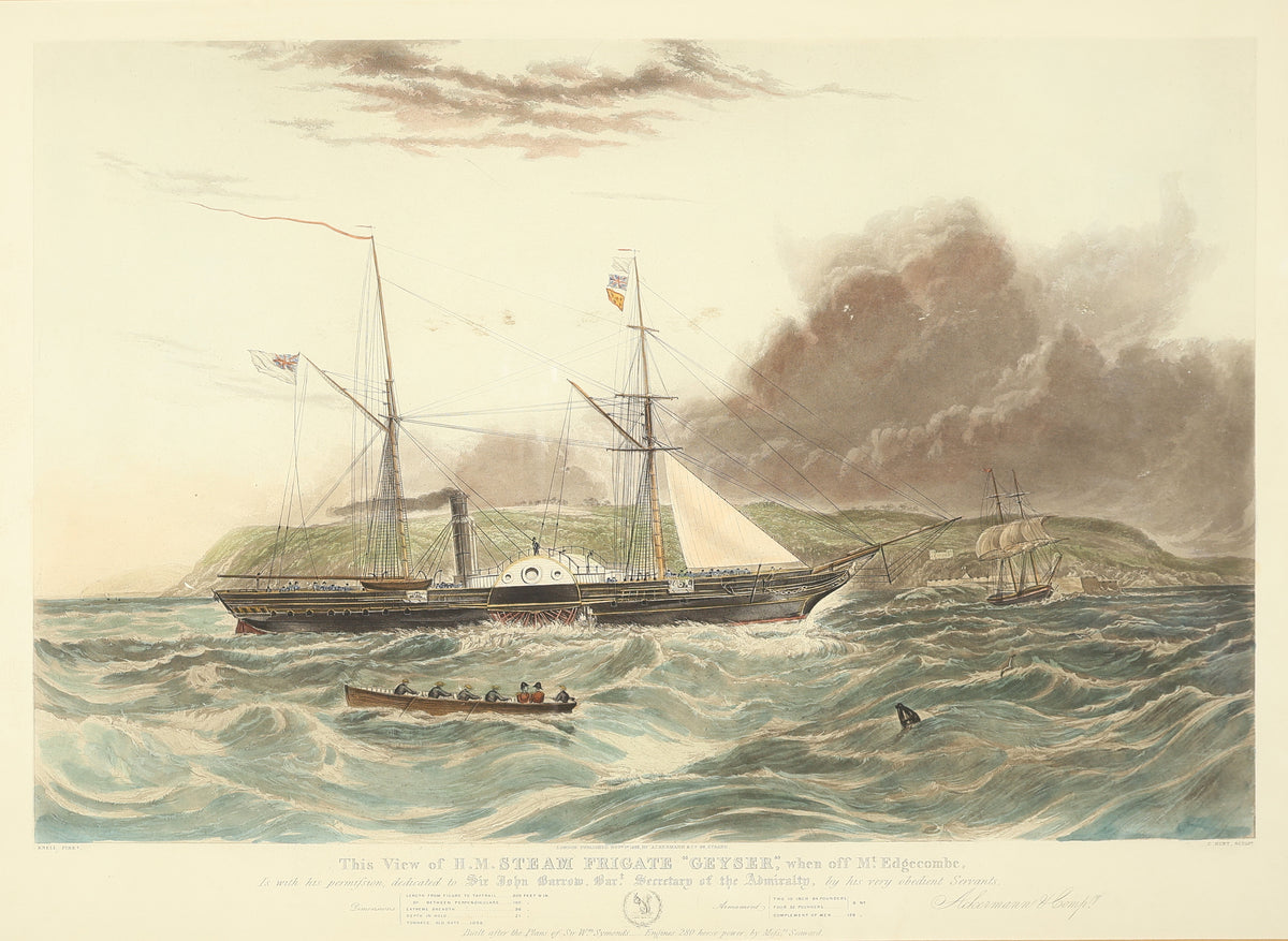 After William Adolphus Knell – HMS Geyser off Mount Edgcumbe