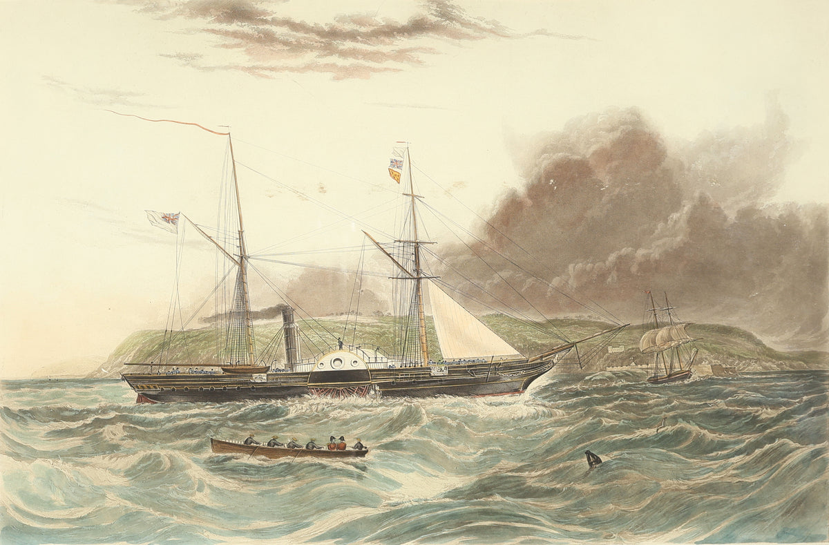 After William Adolphus Knell – HMS Geyser off Mount Edgcumbe