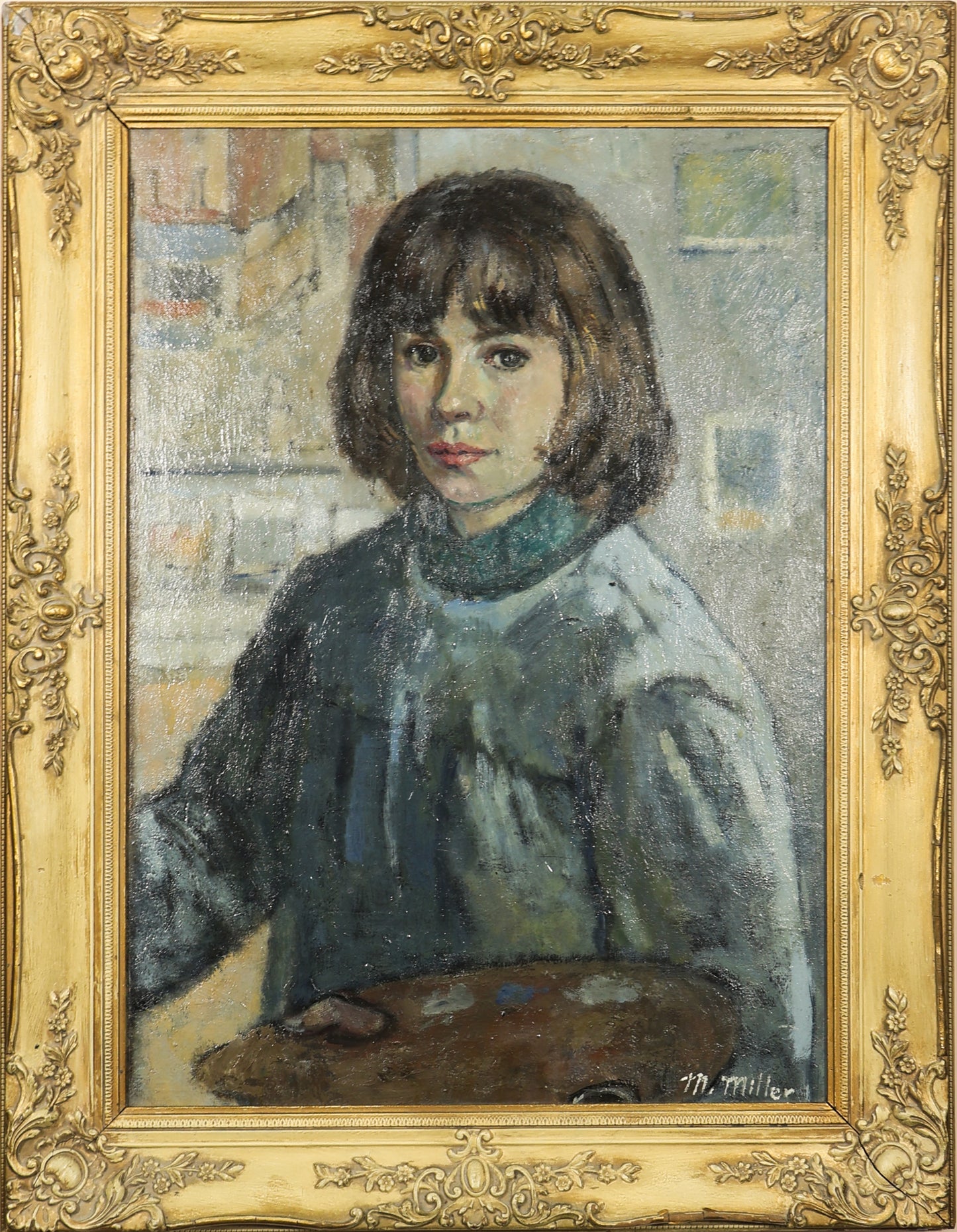M. Miller - Mid Century Portrait of a Painter