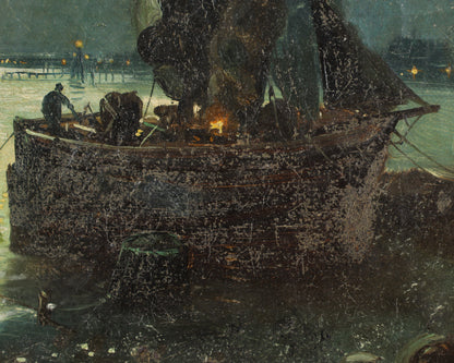 Walter Linsley Meegan, Moonlit Fishing Boats