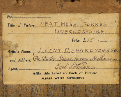 Joseph Kent Richardson RSW - Peat Moss, Forres, Invernesshire
