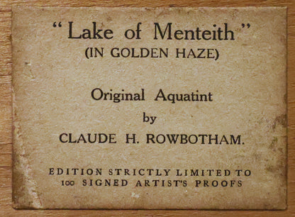 Claude Rowbotham - Lake of Menteith (In Golden Haze)