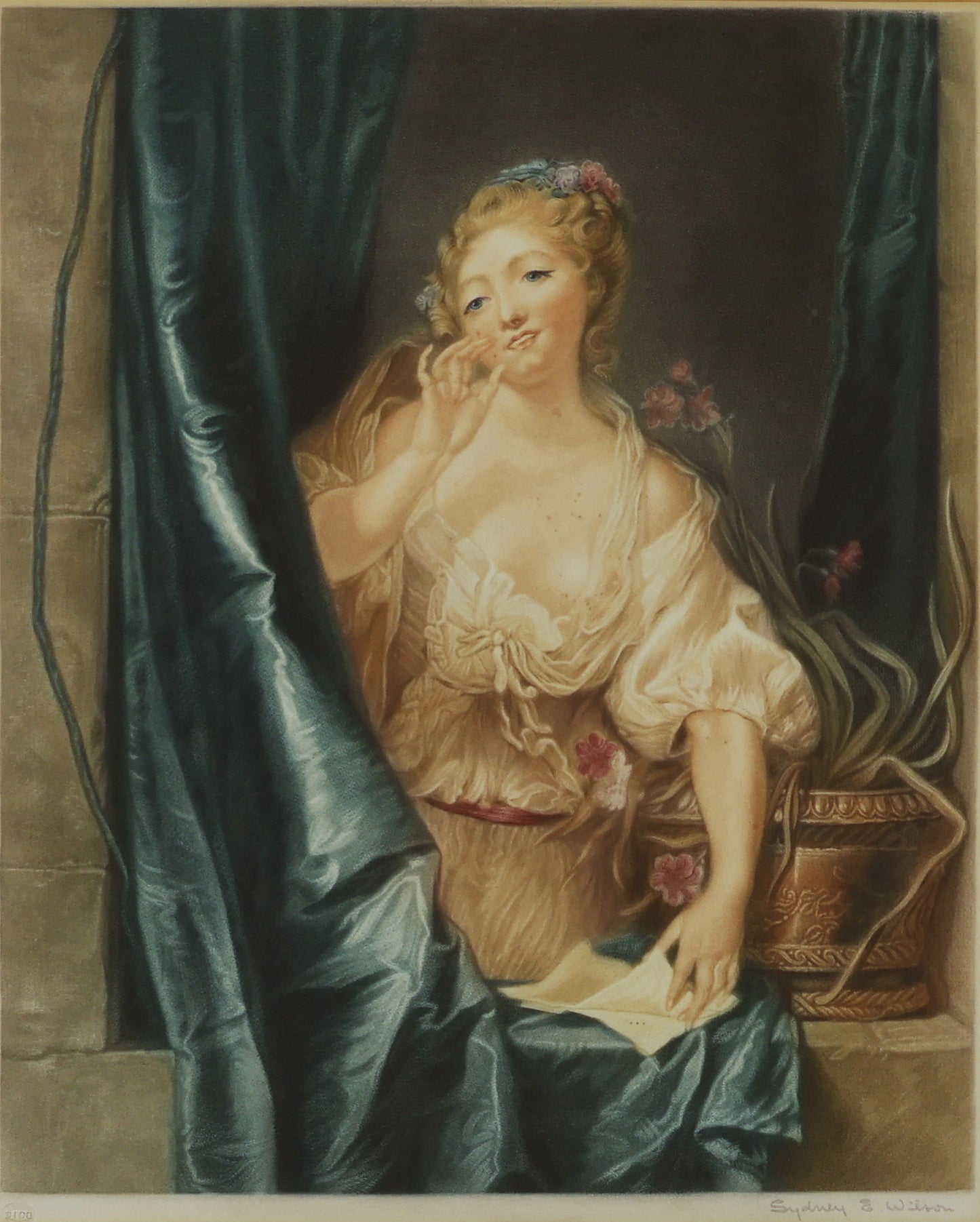 Sydney E. Wilson after Greuze - "Throwing a Kiss" (1923)