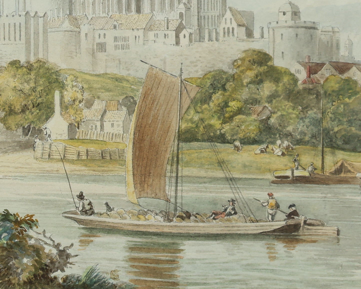 Windsor Castle from the Thames (c.1820)